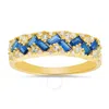 Kylie Harper 14k Gold Over Silver Sapphire Baguette-cut Band Ring In Gold Tone