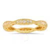 Kylie Harper 14k Gold Over Silver Stackable Vintage Swirl Eternity Band Ring
