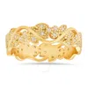 Kylie Harper 14k Gold Over Silver Vintage Floral Cz Eternity Band Ring