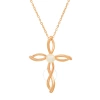 KYLIE HARPER KYLIE HARPER 14K ROSE GOLD OVER SILVER GENUINE PEARL CROSS PENDANT