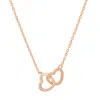 Kylie Harper 14k Rose Gold Over Silver "interlocking Love" Hearts Necklace In Rose Gold-tone
