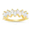 Kylie Harper 14k Yellow Gold Over Silver Abstract Baguette-cut Cz Ring In Gold Tone