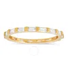 KYLIE HARPER KYLIE HARPER 14K YELLOW GOLD OVER SILVER BAGUETTE CZ STACKABLE ETERNITY BAND RING