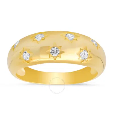 Kylie Harper 14k Yellow Gold Over Silver Celestial Dome Ring In Gold Tone