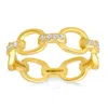 KYLIE HARPER KYLIE HARPER 14K YELLOW GOLD OVER SILVER CZ PAPER CLIP BAND RING