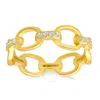 Kylie Harper 14k Yellow Gold Over Silver Cz Paper Clip Band Ring In Gold Tone