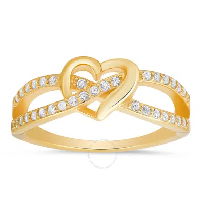 Kylie Harper 14k Yellow Gold Over Silver Heart Cz Ring In Gold Tone