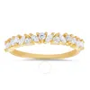 KYLIE HARPER KYLIE HARPER 14K YELLOW GOLD OVER SILVER MARQUISE-CUT CZ BAND RING