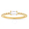 Kylie Harper Gold Over Silver East/west Baguette-cut Cz Ring In Gold Tone
