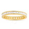 Kylie Harper Gold Over Silver Princess-cut Cz Eternity Band Ring In Gold Tone