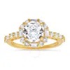 KYLIE HARPER KYLIE HARPER GOLD OVER SILVER ROUND AND BAGUETTE-CUT HALO CZ RING