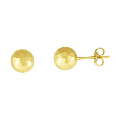 Kylie Harper Ladies 14k Gold 7mm Hammered-finish Ball Stud Earrings In Gray