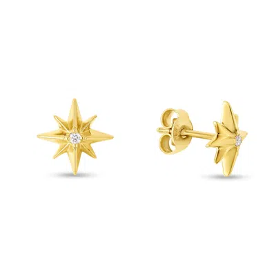 Kylie Harper Ladies 14k Gold Diamond Accent North Star Stud Earrings In Metallic