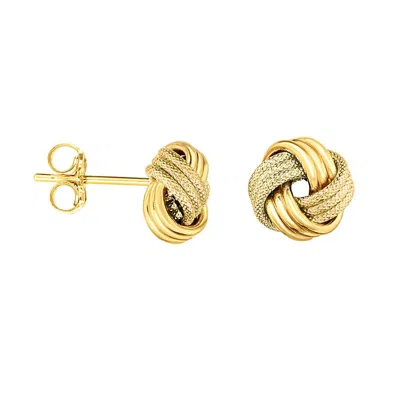 Kylie Harper Ladies 14k Gold Diamond-cut Love Knot Stud Earrings