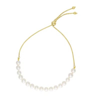 Kylie Harper Ladies 14k Gold Freshwater Pearl Adjustable Bracelet