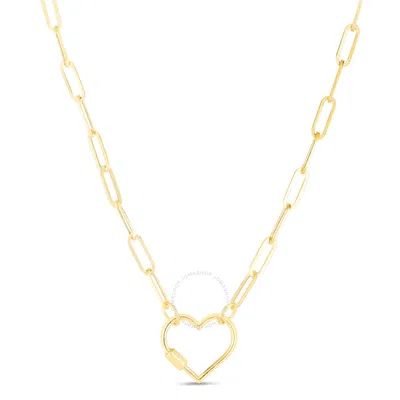 Kylie Harper Ladies 14k Gold Heart Shaped Carabiner Paperclip Chain Necklace