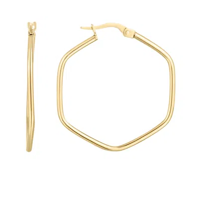 Kylie Harper Ladies 14k Gold Hexagon Shaped Hoop Earrings