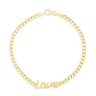 Kylie Harper Ladies 14k Gold 'love' Curb Bracelet