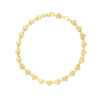 Kylie Harper Ladies 14k Gold Petite Heart Mirrored Chain Bracelet