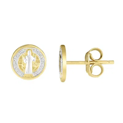 Kylie Harper Ladies 14k Two-tone Gold Guadalupe Stud Earrings