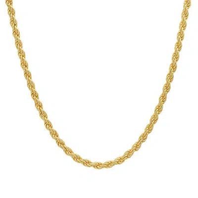 Pre-owned Kylie Harper Men's 14k Yellow Gold Thick 3mm Diamond-cut Rope Chain Necklace -