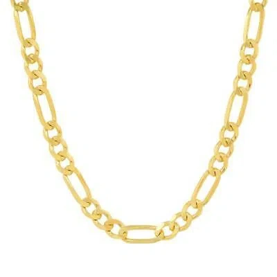 Pre-owned Kylie Harper Men's 14k Yellow Gold Thick 5.5mm Classic Figaro Chain Necklace -