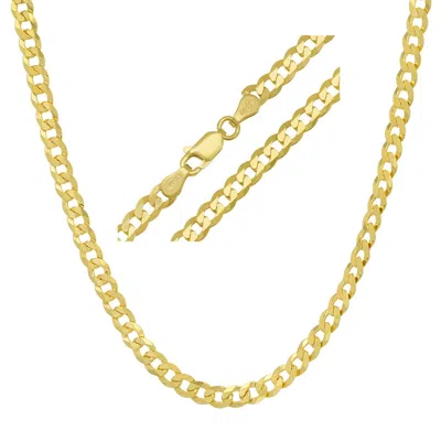 Kylie Harper Men's Gold Italian 4mm Miami Cuban Curb Chain Necklace - Unisex - 18" - 24"