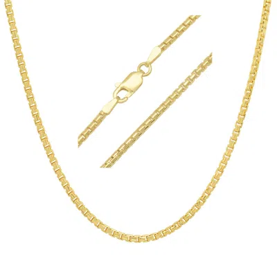 Kylie Harper Men's Gold Italian Round Box Chain - Unisex - 18" - 24"
