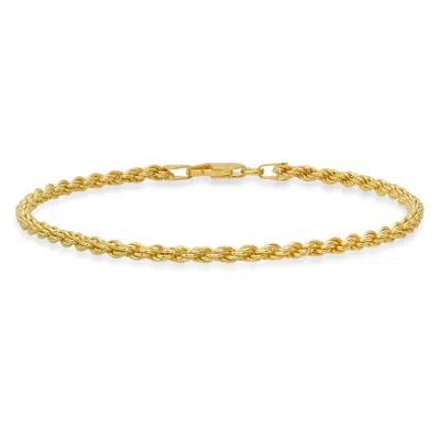 Kylie Harper Men's Italian 14k Yellow Gold Over Silver 8.5" Rope Chain Bracelet In Gold Tone
