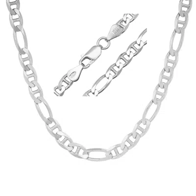 Kylie Harper Men's Italian Sterling Silver 4.75mm Figaro Gucci/mariner Chain Necklace - Unisex - 22" - 24"