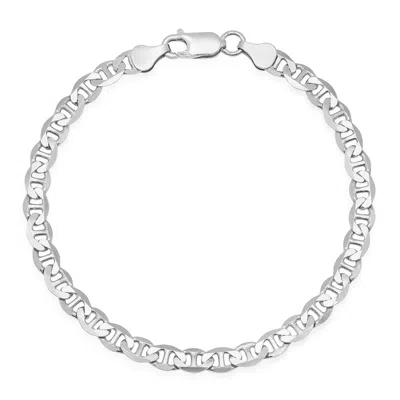 Kylie Harper Men's Italian Sterling Silver 8.5" Mariner Chain Bracelet In Silver Tone
