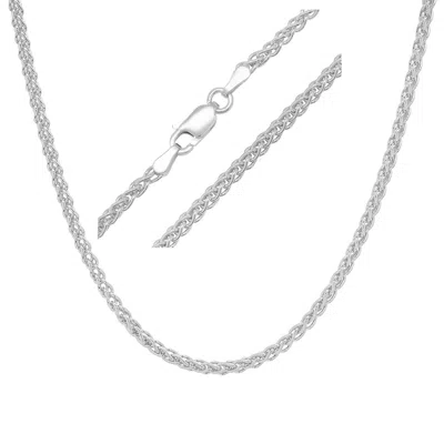 Kylie Harper Men's Italian Sterling Silver Foxtail Wheat Chain - Unisex - 18" - 24"