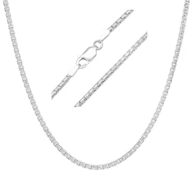 Kylie Harper Men's Italian Sterling Silver Round Box Chain - Unisex - 18" - 24"
