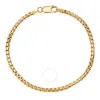 Kylie Harper Men's Thick 8.5" Italian 14k Gold Over Silver Round Box Chain Bracelet