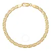 Kylie Harper Men's Thick 8.5" Italian 14k Gold Over Silver Tiger Eye Chain Bracelet In Gold Tone