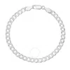 Kylie Harper Men's Thick 8.5" Italian Sterling Silver Diamond-cut Pave Miami Cuban Curb Chain Bracel In Silver Tone