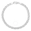 Kylie Harper Men's Thick 8.5" Italian Sterling Silver Tiger Eye Chain Bracelet In Silver Tone