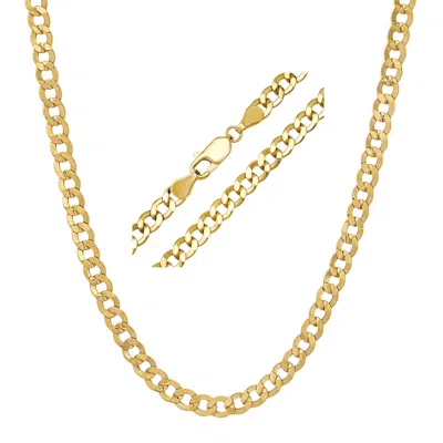 Kylie Harper Mens 14k Italian Gold 4.5mm Miami Cuban Curb Chain Necklace - 22"-24"