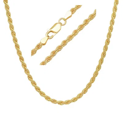 Kylie Harper Mens 3mm Thick/heavy Italian Gold Diamond-cut Rope Chain - 22" - 30"