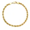 Kylie Harper Mens 8.5" 14k Italian Gold Thick 4.5mm Diamond-cut Rope Chain Bracelet