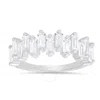 Kylie Harper Sterling Silver Abstract Baguette-cut Cz Ring In Silver Tone