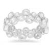Kylie Harper Sterling Silver Abstract Bezel-set Cz Eternity Band Ring In Silver Tone