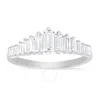 Kylie Harper Sterling Silver Art Deco Baguette-cut Cz Ring In Silver Tone