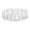 Kylie Harper Sterling Silver Bezel-set Emerald-cut Cz Eternity Band Ring In Silver Tone