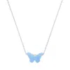 Kylie Harper Sterling Silver Blue Opal Butterfly Necklace In Silver-tone