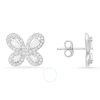 Kylie Harper Sterling Silver Butterfly Cubic Zirconia  Cz Stud Earrings In Silver-tone