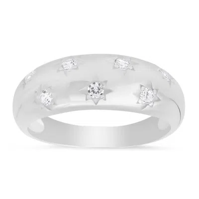 Kylie Harper Sterling Silver Celestial Dome Ring In Brown