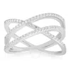 KYLIE HARPER KYLIE HARPER STERLING SILVER CRISS-CROSS CZ RING