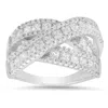 Kylie Harper Sterling Silver Crossover Highway Statement Ring In Brown