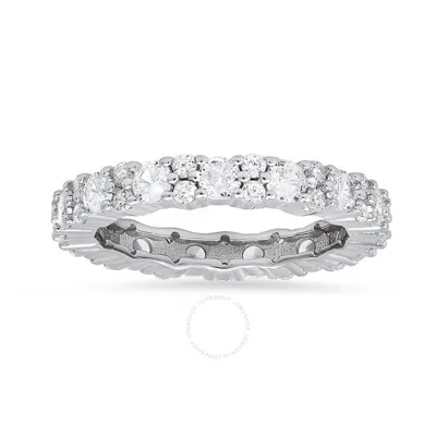 Kylie Harper Sterling Silver Cubic Zirconia  Cz Eternity Band Ring In Silver Tone